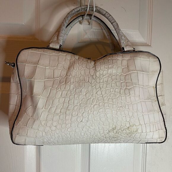 Coach Bleeker beige Croc Embossed Satchel Handbag 30449 - Picture 2 of 16